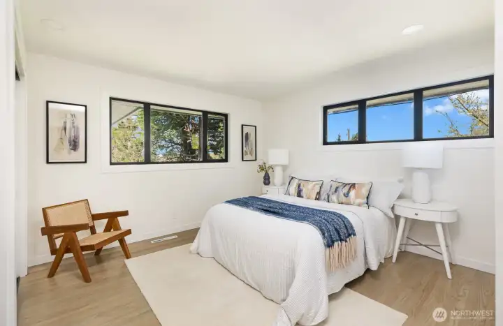 Primary Bedroom w/ views of the Olympics from your bed.