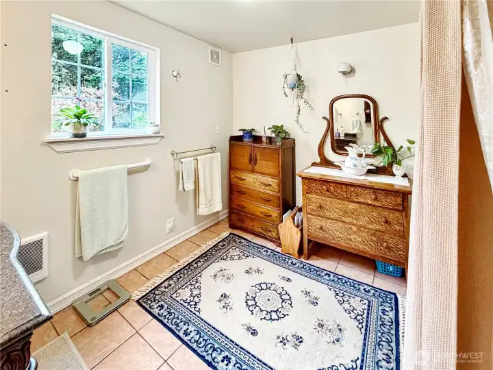 Another view of main floor bath.  Plenty of room for storage.