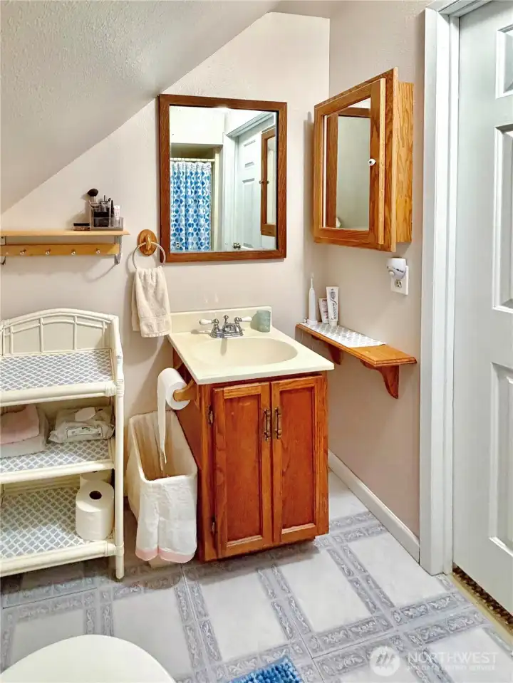 .75 bath upstairs with plenty of storage.