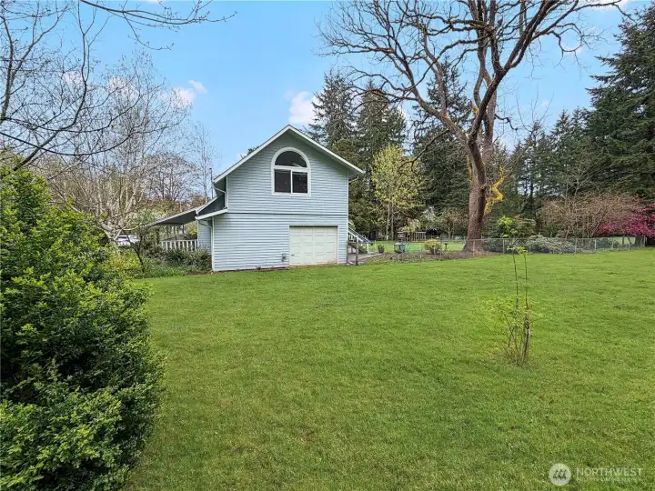 Side view of home and second shop.