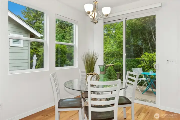 Sliding door opens from dining room to rear deck.
