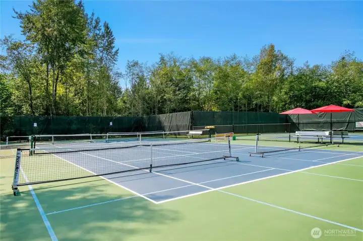 Multiple pickleball courts available to Trilogy residents.