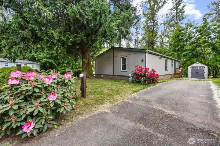Beautifully updated Fleetwood model with thoughtful upgrades throughout. 8x8 storage shed adds valuable additional storage space, perfect for tools, outdoor gear, or seasonal items. It keeps everything organized and easily accessible. One of the largest lots in the community.