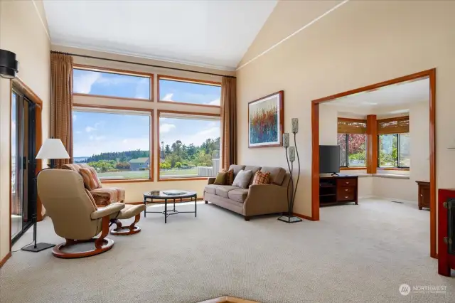 Stunning views await you in the living room which opens superbly into the family room and sun room.