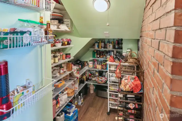 Vaulted pantry off of kitchen. Super cool area!