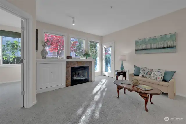 Enter to cheerful, sunny family room.