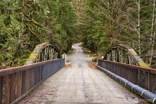 Bridge over the Cascade River to property.