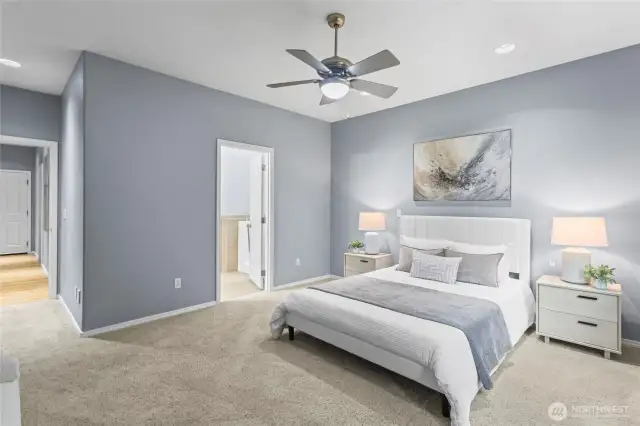 Even though this home has air conditioning, the ceiling fans help to keep things fresh and cool.