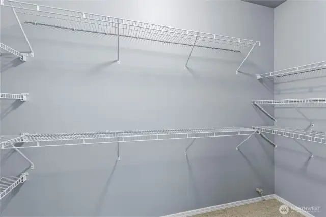 The primary also offers a generous walk-in closet.