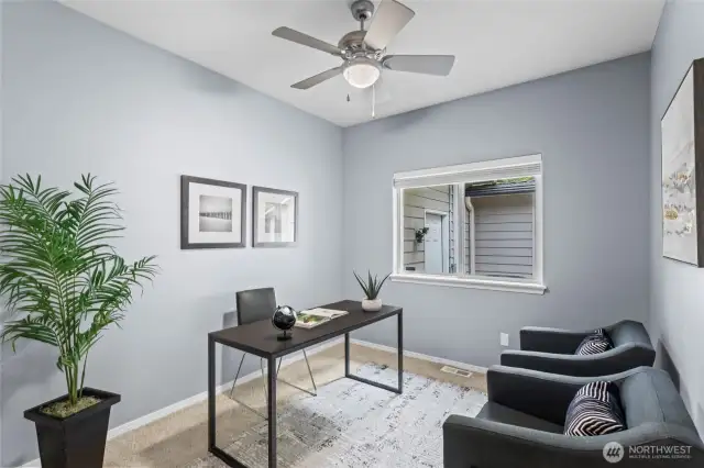 This room could flex into an office, a small guest room, or a playroom.
