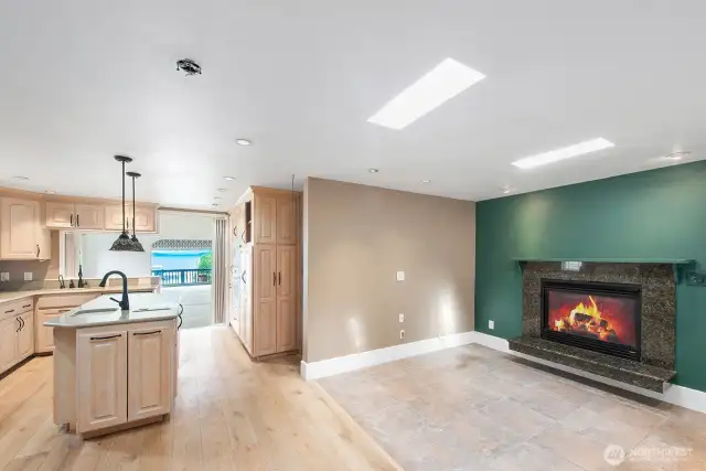 Family room off kitchen perfect for movie nights