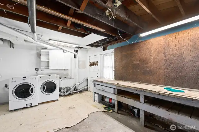 Full laundry and storage.