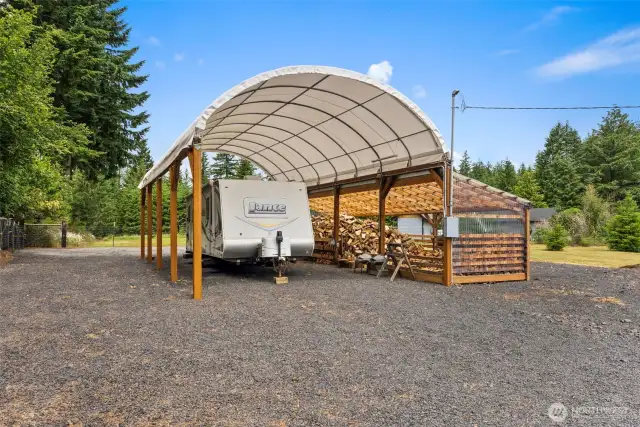 Lighted RV storage with 30 amp power