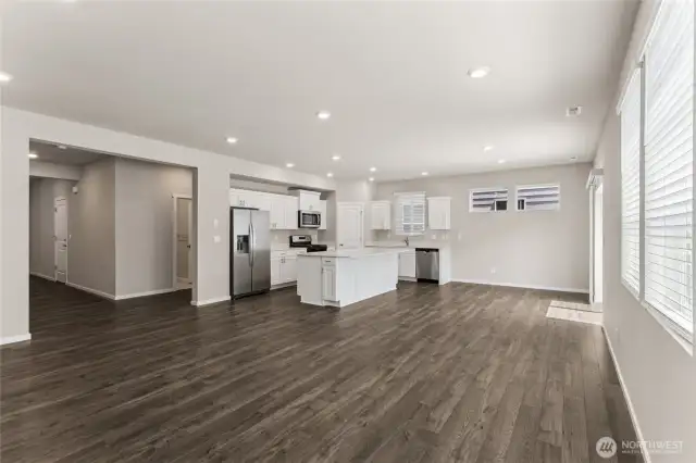 Great room/dining/kitchen open together for entertaining