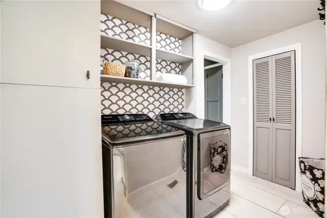 The washer and dryer are only a couple years old and convey with the property! Enjoy multiple storage closets and cabinets in this room for linens, blankets and more!