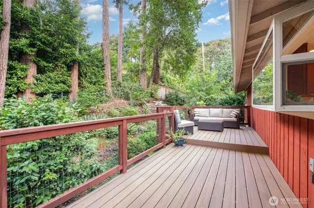 Expansive back deck for indoor/outdoor entertaining.