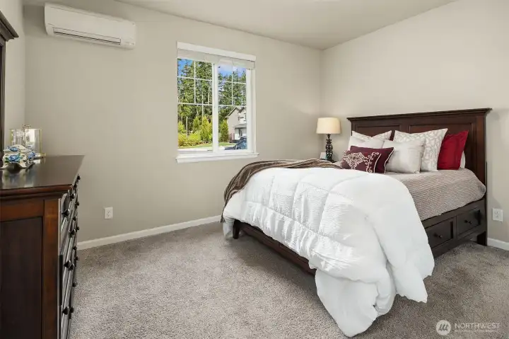 ADU bedroom with mini-split.