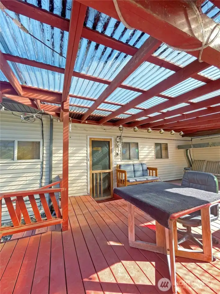 Covered outside deck.