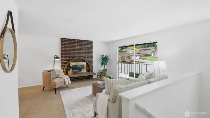 Warm tones and natural light make this living room the perfect place to relax or gather with guests.