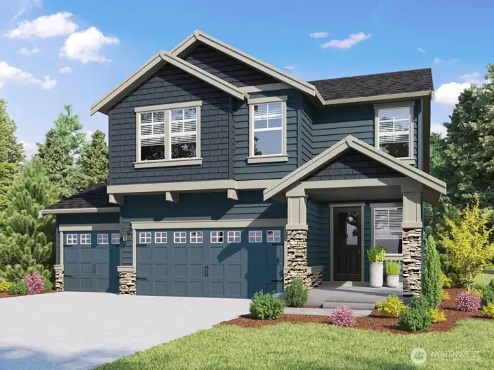 Photo rendering is representational. Actual home is under construction and finishes, elevation, and paint colors may vary. See site agent for details.