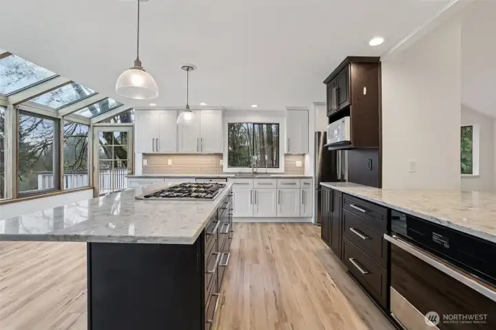 Kitchen with island and updated appliances