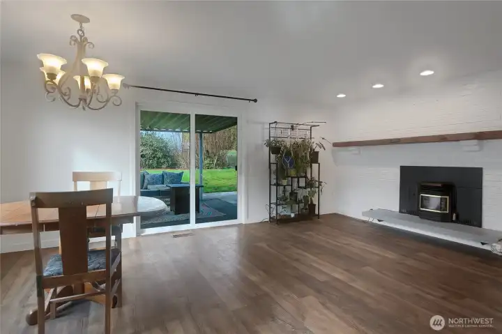 Dining Area and Pellet Stove, from Kitchen