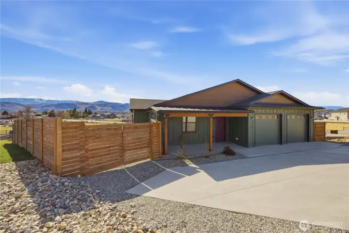 Fully fenced yard, HEATED driveway