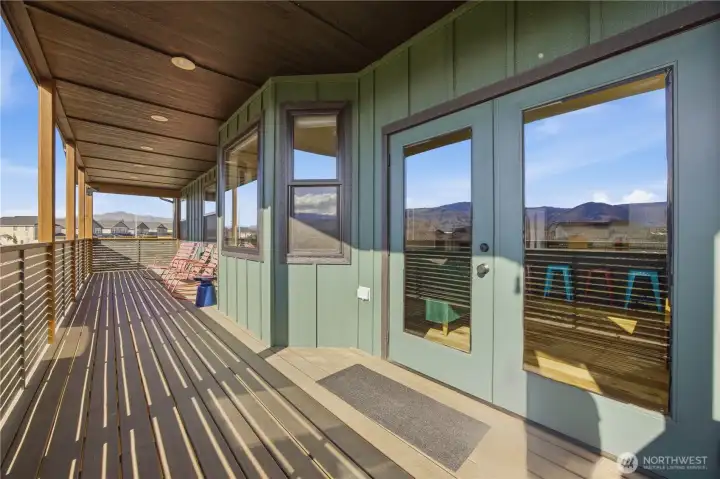 Double door to main living area for in/out flow