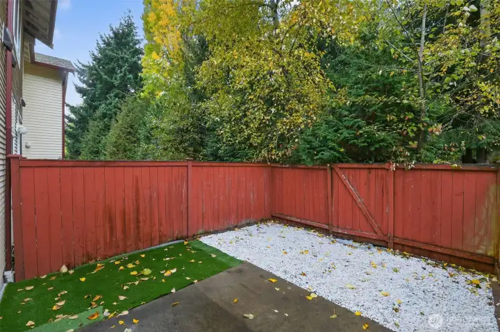 fenced backyard