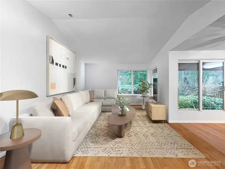 Living room - open concept living - virtually staged.