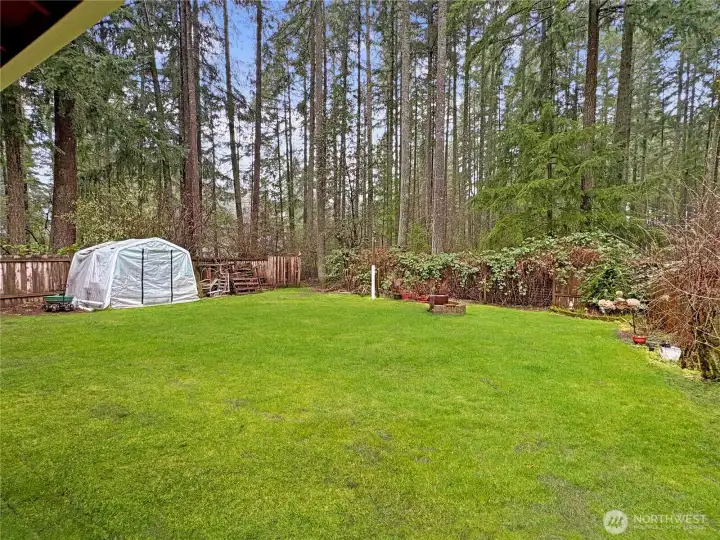 Large backyard with access to the green belt