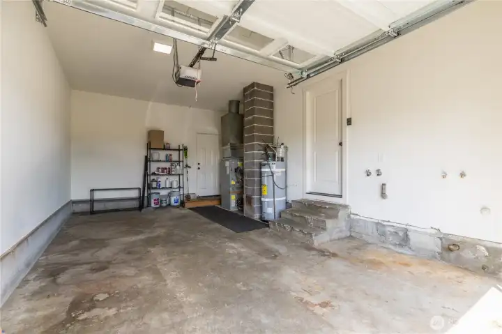 Attached 1-car garage with convenient access door to the back yard