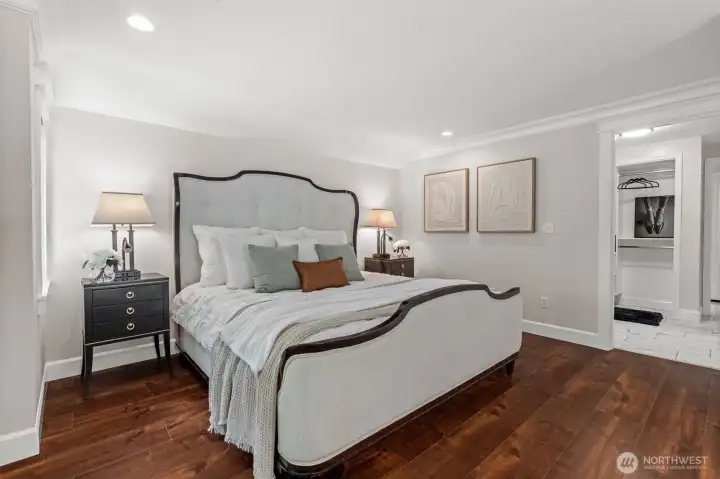 From the primary bedroom, you are head over to a beautiful walk-in closet