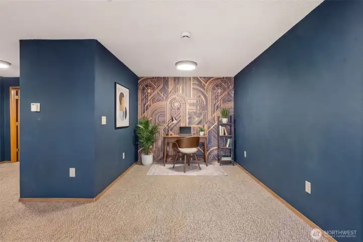 Downstairs office is virtually staged