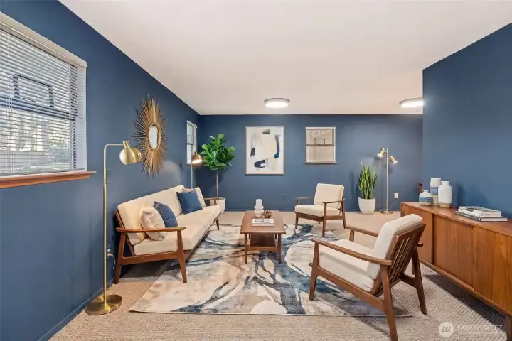 Downstairs is virtually staged