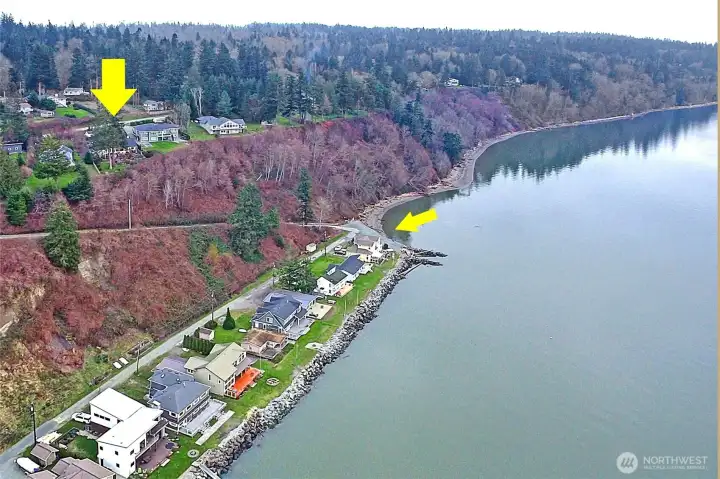 Private road down to boat launch