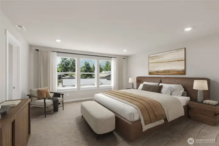 Primary suite with peek a boo mountain views!