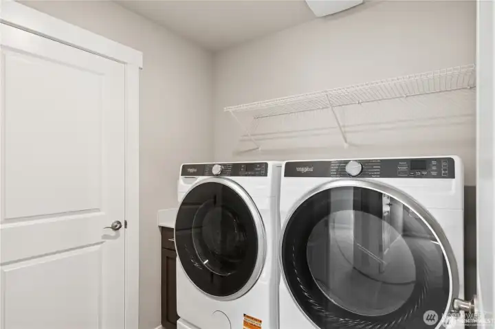 Upstairs laundry. Washer and dryer not included but available as option.
