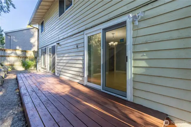 Back porch with room for entertaining.