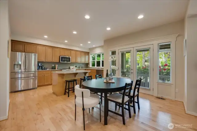 Dining, Kitchen, French Doors to porch