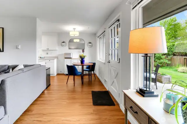 Cook and connect, the kitchen flows easily into the dining space, keeping everyone close and conversations going.