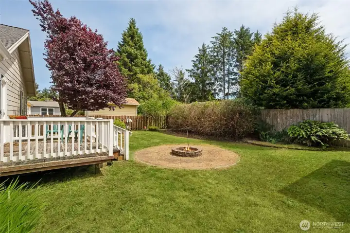 Backyard complete with Firepit