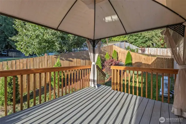 Back entertainment deck for year round  outdoor living.