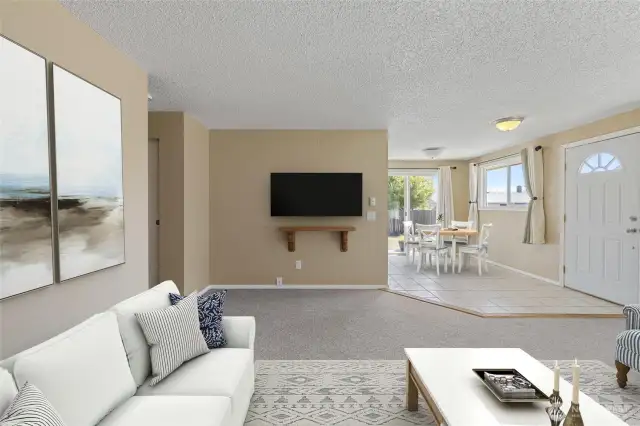 VIRTUALLY staged living to dining room