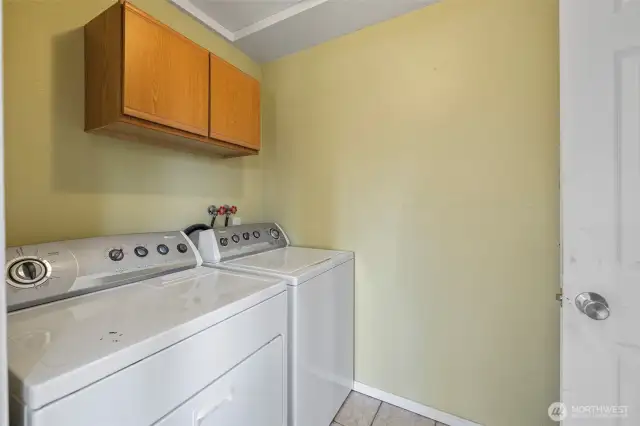 Laundry utility room off the kitchen and 4th bedroom/flex room