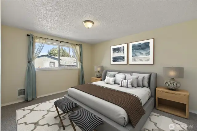VIRTUALLY staged Primary bedroom
