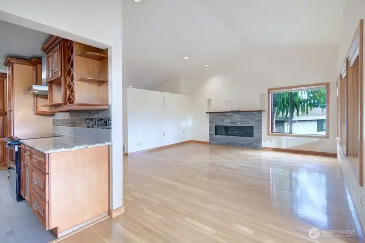 Living space, view from dining area