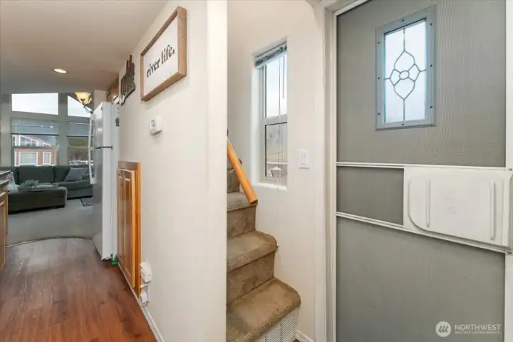 Back door and stairs to BIG loft.
