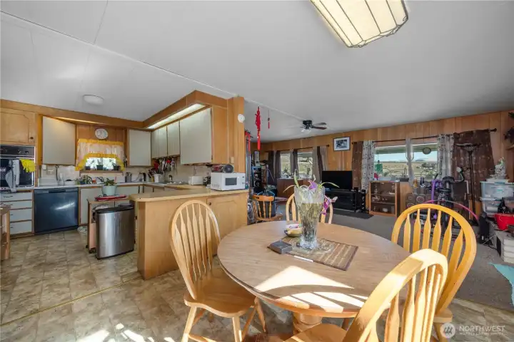 Main level dining area with more furnishings..