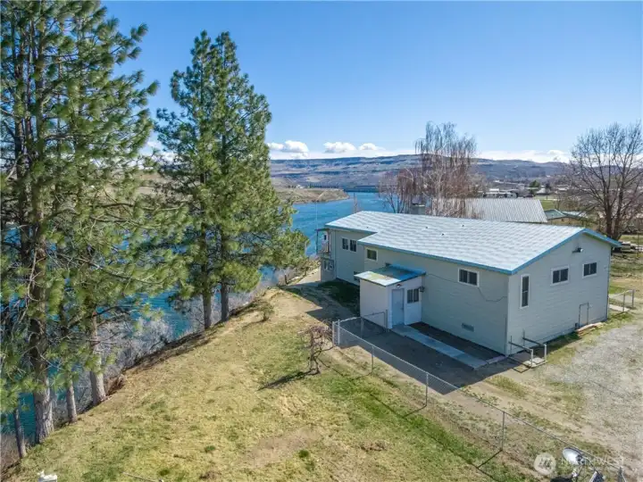 View side of the house is to the north.